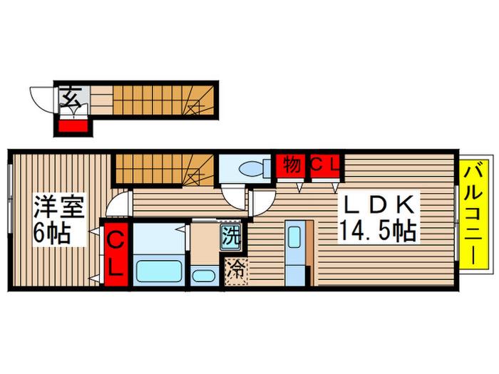 グレースフル(1LDK/2階)の間取り写真