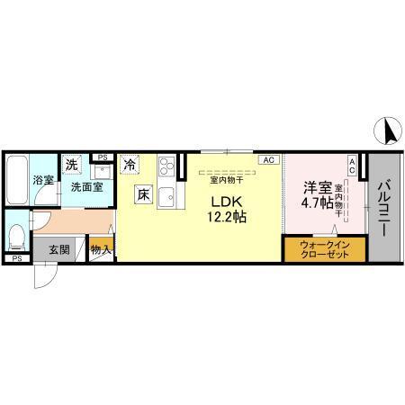 エルミネット(1LDK/1階)の間取り写真