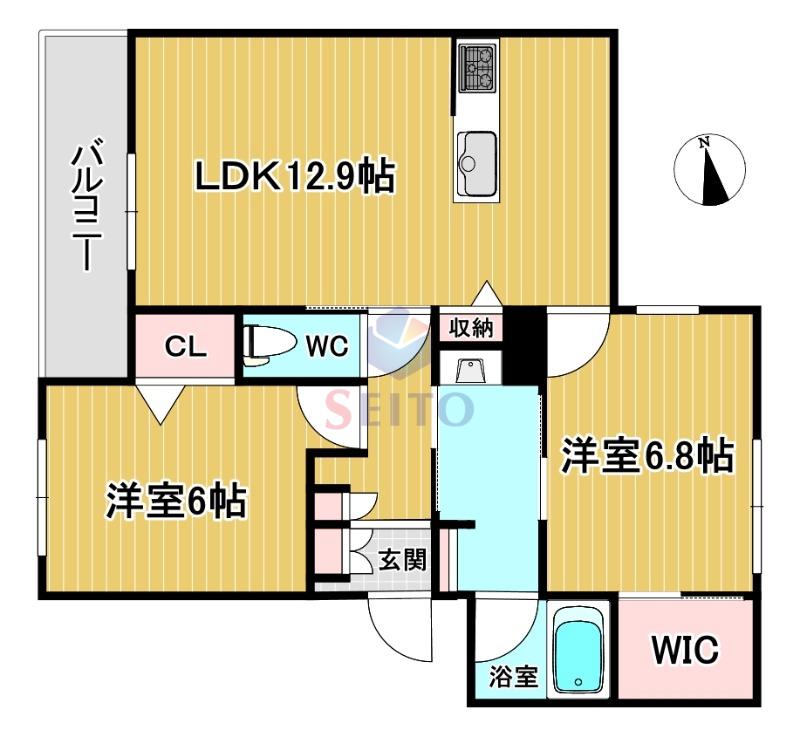 シャーメゾン セレッソ中桜塚(2LDK/3階)の間取り写真