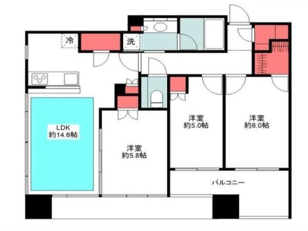 シティタワー大井町(3LDK/28階)の間取り写真