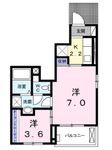 コンフォーティア(1K/1階)の間取り写真