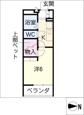 レオパレスKAGOHARA(1K/1階)の間取り写真