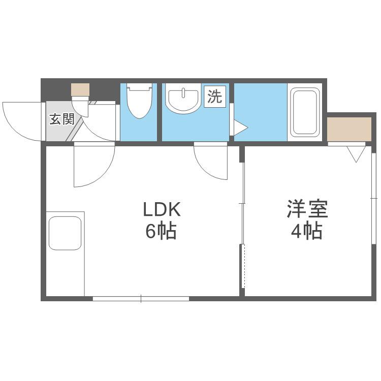 ヴィラ二十四軒(1DK/2階)の間取り写真