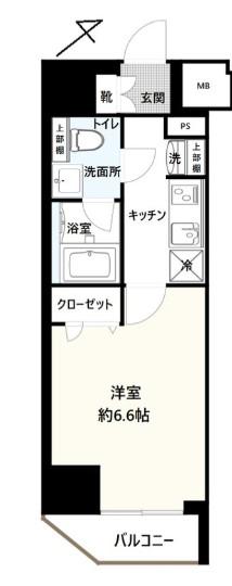 GENOVIA横浜関内SKYGARDEN(1K/5階)の間取り写真