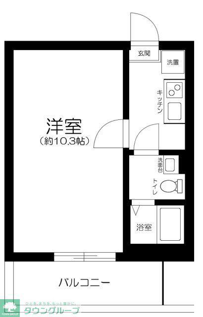 GLUCK船橋(1K/2階)の間取り写真