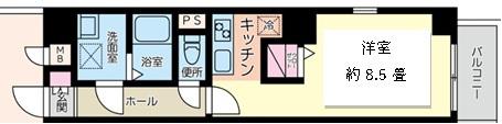 PINKY(ワンルーム/7階)の間取り写真