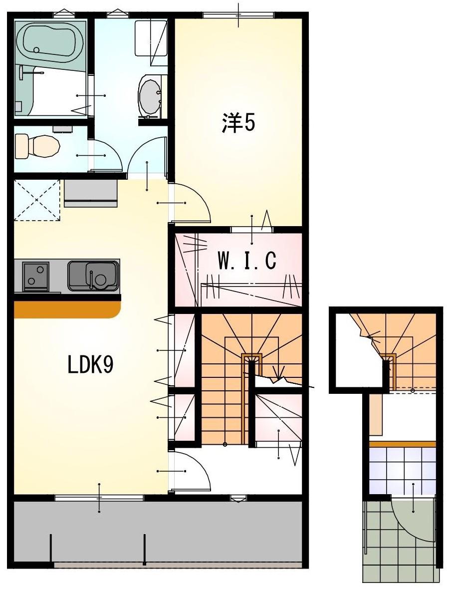 LOTUS八幡(1LDK/2階)の間取り写真