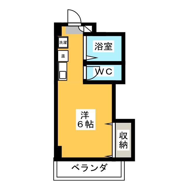 石坂ゼフィール(ワンルーム/4階)の間取り写真