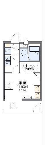 レオパレスFUMIN(1K/1階)の間取り写真