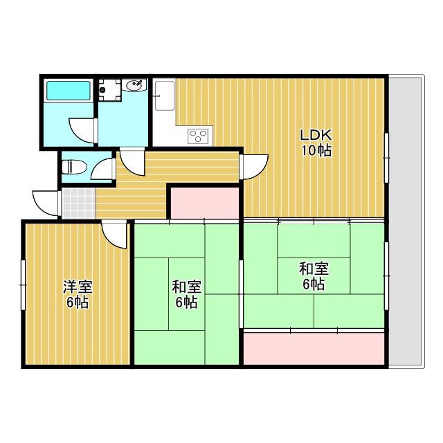 ADUKO一条池(3LDK/5階)の間取り写真