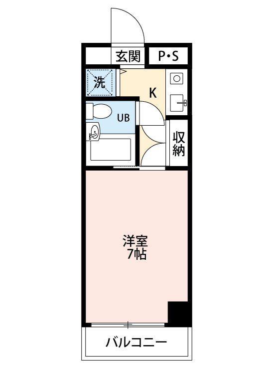 シャロン小手指(1K/3階)の間取り写真