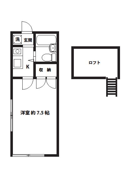 アーバンヒルズ(1K/1階)の間取り写真