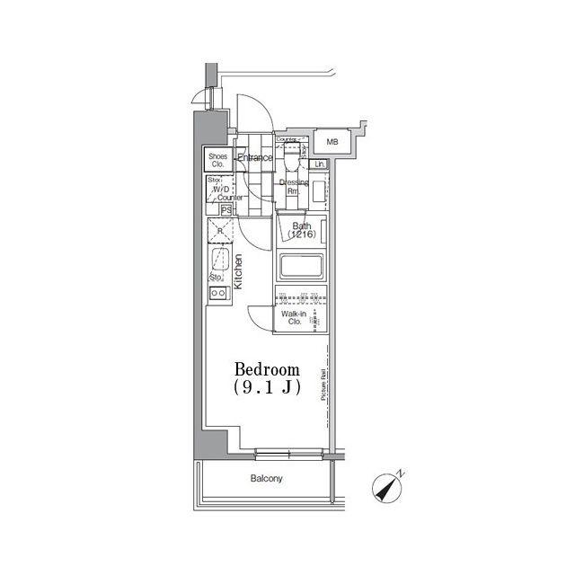 ONE ROOF FLAT TSUKISHIMA(ワンルーム/3階)の間取り写真