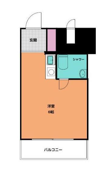 スカイコート市ヶ谷第二(ワンルーム/2階)の間取り写真