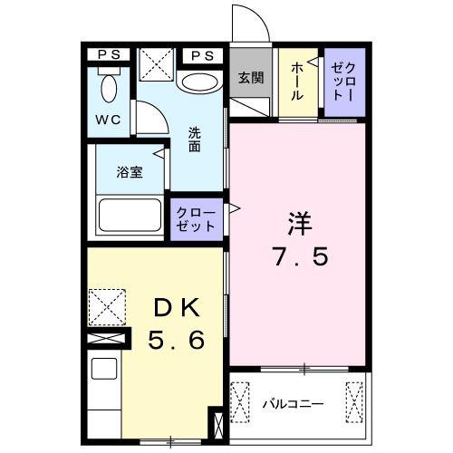 ルノワール(1DK/3階)の間取り写真