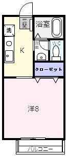 グランデュア21(ワンルーム/2階)の間取り写真