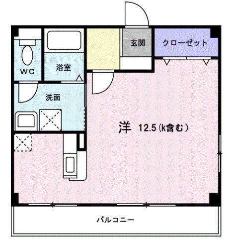 タウンヒルズSAKURA(ワンルーム/2階)の間取り写真