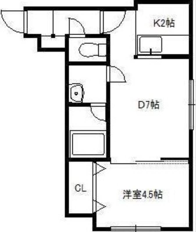 グラディート32(1LDK/2階)の間取り写真