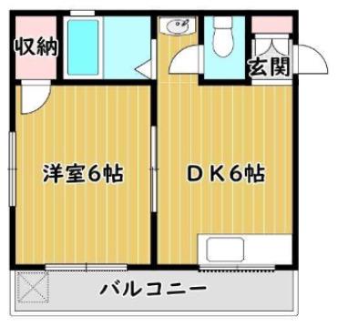 ロイヤル清水III(1DK/2階)の間取り写真