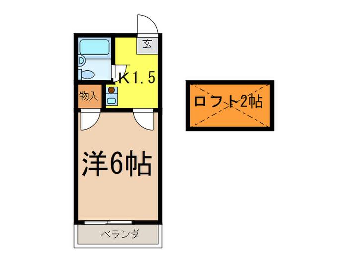 サニースポット(1K/1階)の間取り写真