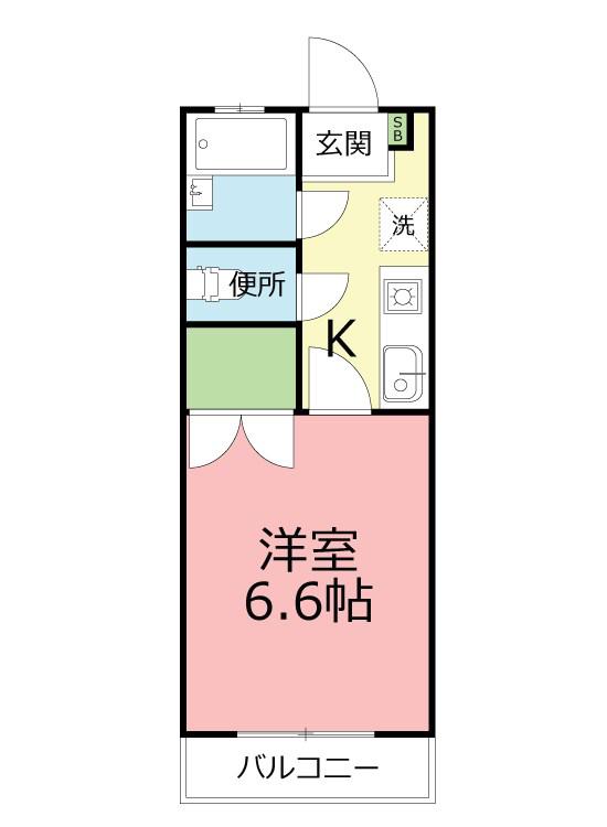 コーポSUGAR(1K/2階)の間取り写真