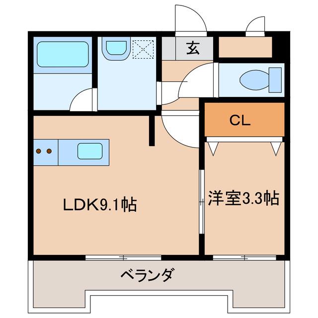 SUNGRACE CASA(1LDK/4階)の間取り写真