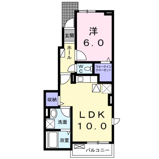 CIEL LA MER(1LDK/1階)の間取り写真