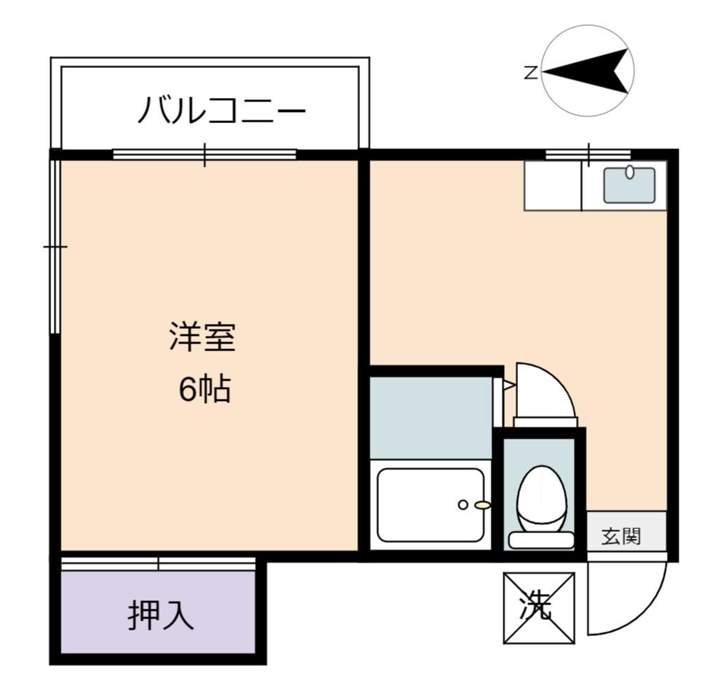 コーポ睦(1K/1階)の間取り写真