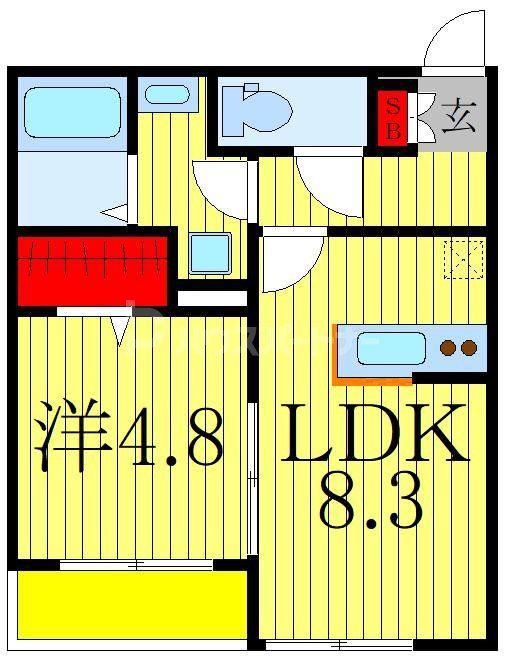 アネックス南柏(1LDK/2階)の間取り写真