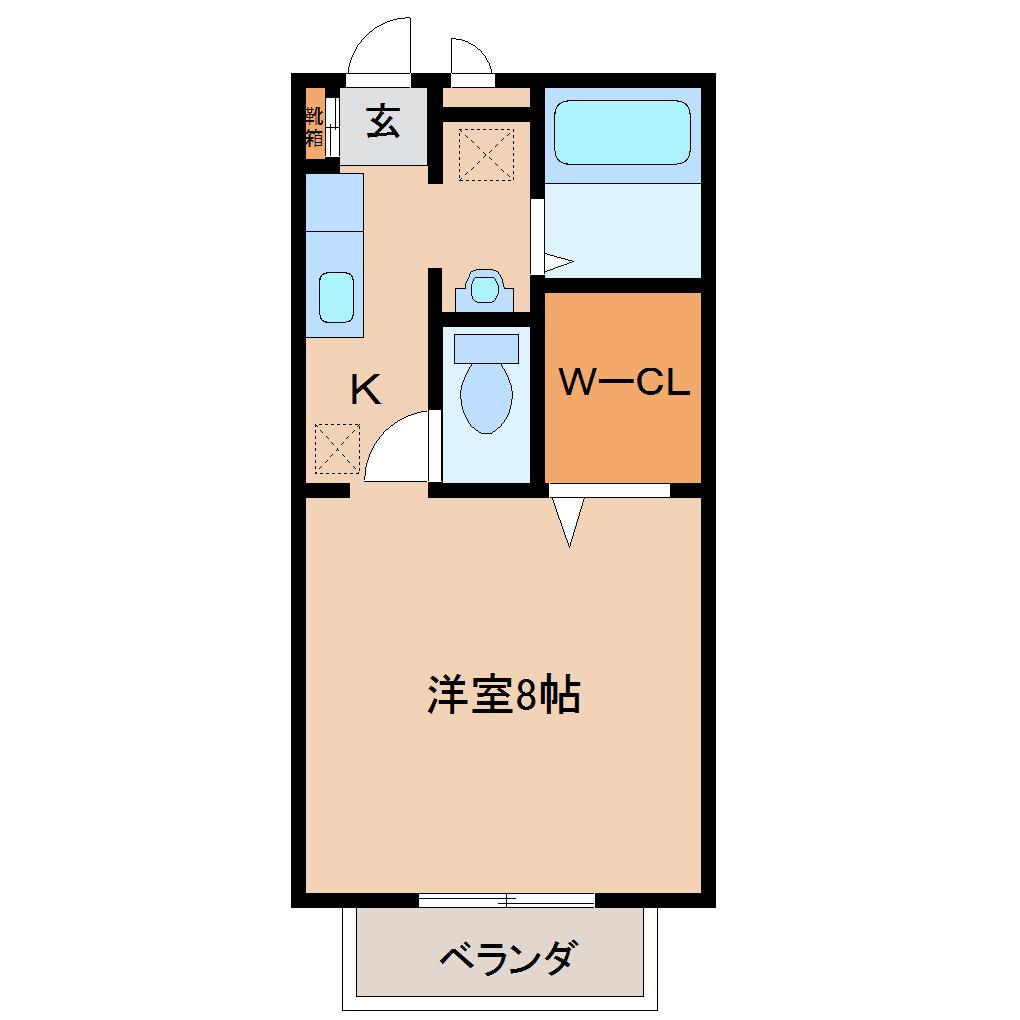 パナハイツジェミニ(1K/2階)の間取り写真