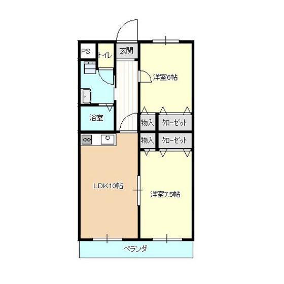 マンションフォレスト(2LDK/2階)の間取り写真