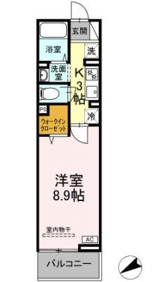 CHARME CERISIER(1K/2階)の間取り写真