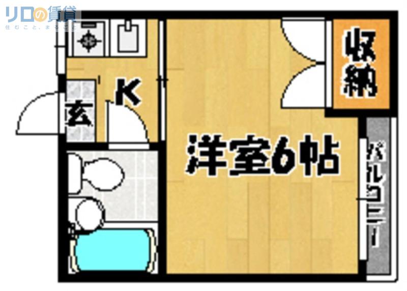 ハイツプリメーロ(1K/2階)の間取り写真