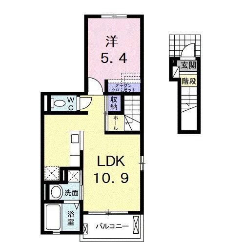コルソ新所沢(1LDK/2階)の間取り写真
