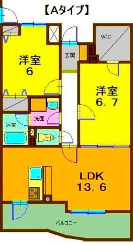 リバーパーク桜堤(2LDK/3階)の間取り写真