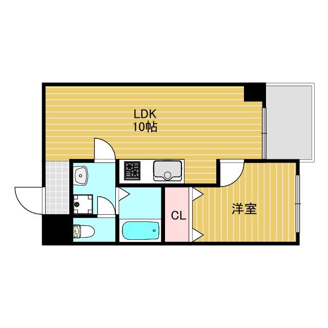 レクシア上新庄(1LDK/2階)の間取り写真