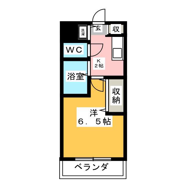 ベルコート3(1K/2階)の間取り写真