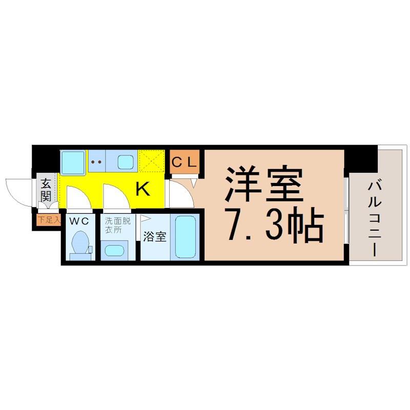 S-FORT大須観音(1K/5階)の間取り写真