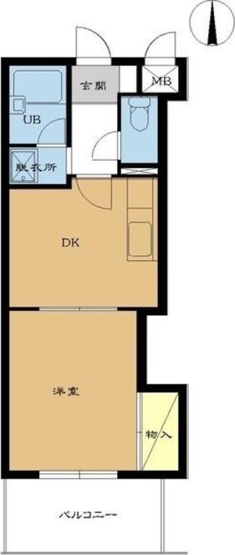 フィオーレセレスト(1DK/4階)の間取り写真