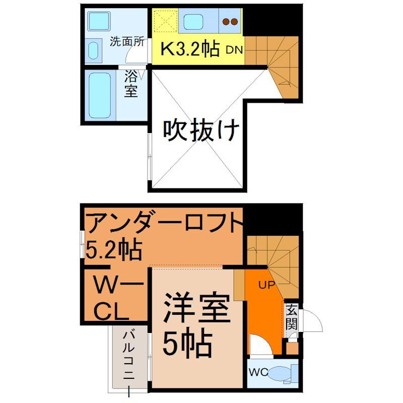 FERIO(1K/2階)の間取り写真