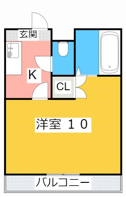 コーポイーストC(1K/3階)の間取り写真