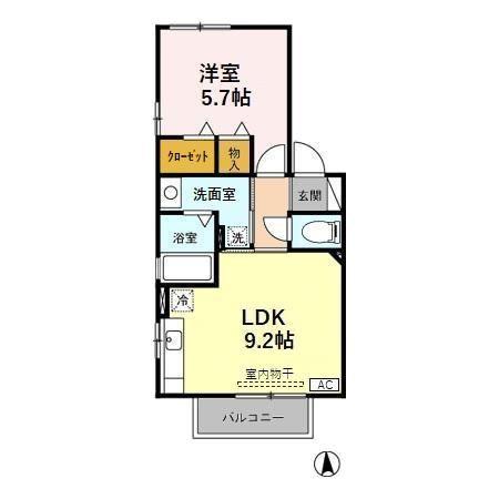 ルミエールマーチ(1LDK/2階)の間取り写真