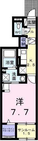 エトワール(1K/1階)の間取り写真