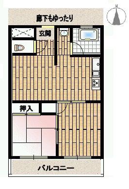 コーポ榎本(2LDK/1階)の間取り写真