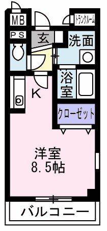 サンモールハイツA(1K/1階)の間取り写真