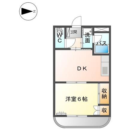 ハイムJORAKU(1DK/3階)の間取り写真