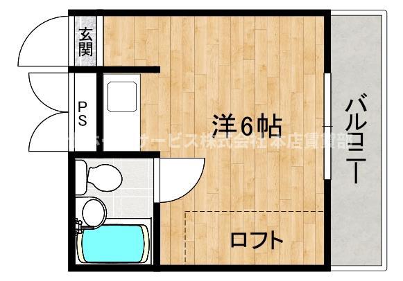 メゾン住吉大社(ワンルーム/2階)の間取り写真