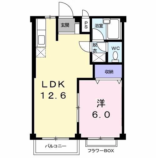 メモリーハイツMII(1LDK/2階)の間取り写真