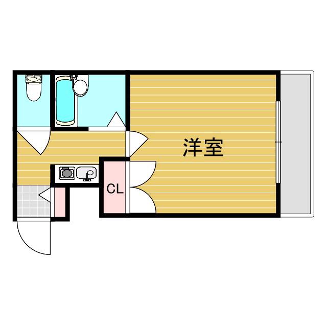 ベルヴィコート(1K/2階)の間取り写真