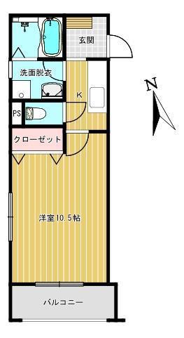 ポロ・イマーレ(1K/2階)の間取り写真